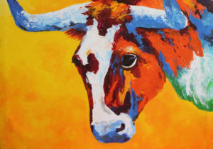 acrylic painting bull